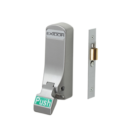 EXIDOR 306 - PUSH PAD MORTICE ACTUATOR WITH CYLINDER MORTICE NIGHT LATCH