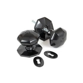FROM THE ANVIL 33065 - BLACK LARGE OCTAGONAL MORTICE RIM KNOB SET
