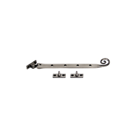 FROM THE ANVIL 33453 - ANTIQUE PEWTER MONKEYTAIL CAST CASEMENT STAY 254MM