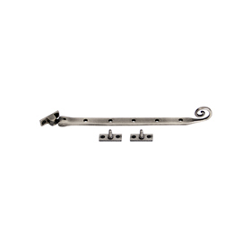 FROM THE ANVIL 33454 - ANTIQUE PEWTER MONKEYTAIL CAST CASEMENT STAY 305MM