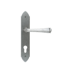 FROM THE ANVIL 33604 - PEWTER PATINA GOTHIC ESPAG LOCKING SET ON BACKPLATE SET 92MM