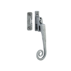 FROM THE ANVIL 33618 - PEWTER PATINA MONKEYTAIL LOCKING CASEMENT FASTENER WITH NIGHT VENT - LEFT HAND