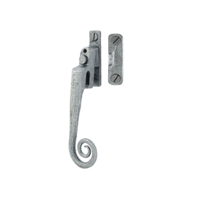 FROM THE ANVIL 33619 - PEWTER PATINA MONKEYTAIL LOCKING CASEMENT FASTENER WITH NIGHT VENT - RIGHT HAND