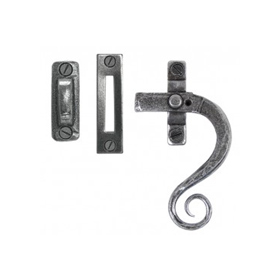 FROM THE ANVIL 33726 - PEWTER PATINA MONKEYTAIL LOCKING CASEMENT FASTENER - RIGHT HAND