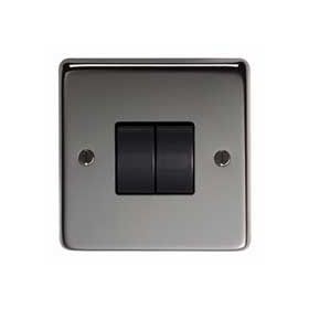 FROM THE ANVIL 34201 - BLACK NICKEL 10 AMP TWO WAY DOUBLE SWITCH
