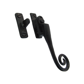 FROM THE ANVIL 51417R - BLACK MONKEYTAIL LOCKING CASEMENT FASTENER WITH NIGHT VENT - RIGHT HAND