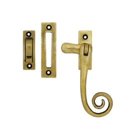 FROM THE ANVIL 83565 - ANTIQUE BRASS MONKEYTAIL WINDOW FASTENER