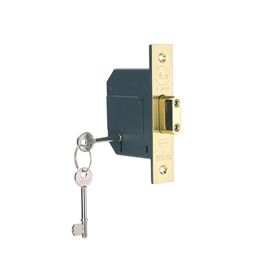 YALE PM562-PB-80 - PM562 BRITISH STANDARD 5-LEVER DEADLOCK: 3 INCH POLISHED BRASS
