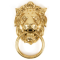 FROM THE ANVIL 33020 - POLISHED BRASS LIONS HEAD DOOR KNOCKER