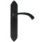 FROM THE ANVIL 33137 - BLACK GOTHIC CURVED SPRUNG DOOR LEVER ON LATCH BACKPLATE