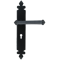 FROM THE ANVIL 33247 - BLACK TUDOR LEVER LOCK ON BACKPLATE SET