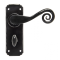 FROM THE ANVIL 33266 - BLACK SPRUNG MONKEYTAIL LEVER ON BATHROOM BACKPLATE SET