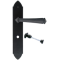 FROM THE ANVIL 33274 - BLACK GOTHIC LEVER BATHROOM LOCK ON BACKPLATE SET