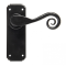 FROM THE ANVIL 33278 - BLACK SPRUNG MONKEYTAIL LEVER LATCH ON BACKPLATE SET