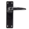 FROM THE ANVIL 33317 - BLACK SMOOTH LEVER LATCH ON BACKPLATE SET