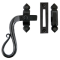 FROM THE ANVIL 33468 - BLACK LOCKING SHEPHERDS CROOK CASEMENT FASTENER - LEFT HAND