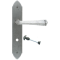 FROM THE ANVIL 33604/B - PEWTER PATINA GOTHIC LEVER BATHROOM LOCK ON BACKPLATE SET