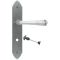 FROM THE ANVIL 33604/B - PEWTER PATINA GOTHIC LEVER BATHROOM LOCK ON BACKPLATE SET