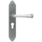 FROM THE ANVIL 33604/47 - PEWTER PATINA GOTHIC UNSPRUNG EURO PROFILE ON LOCK BACKPLATE SET