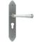 FROM THE ANVIL 33604/47 - PEWTER PATINA GOTHIC UNSPRUNG EURO PROFILE ON LOCK BACKPLATE SET
