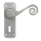 FROM THE ANVIL 33615 - PEWTER PATINA SPRUNG MONKEYTAIL LEVER LOCK ON BACKPLATE SET