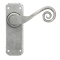 FROM THE ANVIL 33616 - PEWTER PATINA SPRUNG MONKEYTAIL LEVER LATCH ON BACKPLATE SET