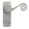 FROM THE ANVIL 33616 - PEWTER PATINA SPRUNG MONKEYTAIL LEVER LATCH ON BACKPLATE SET