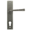 FROM THE ANVIL 33704 - PEWTER PATINA AVON ESPAG LOCK SET ON BACKPLATE 92MM