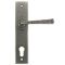 FROM THE ANVIL 33704 - PEWTER PATINA AVON ESPAG LOCK SET ON BACKPLATE 92MM
