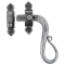 FROM THE ANVIL 33709 - PEWTER PATINA SHEPHERDS CROOK LOCKING CASEMENT FASTENER - RIGHT HAND