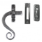 FROM THE ANVIL 33725 - PEWTER PATINA MONKEYTAIL LOCKING CASEMENT FASTENER - LEFT HAND