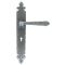 FROM THE ANVIL 33730 - PEWTER PATINA CROMWELL SPRUNG DOOR LEVER ON LOCK BACKPLATE