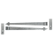 FROM THE ANVIL 33741 - PEWTER 35 INCH HOOK & BAND HINGE - CRANKED (PAIR)