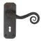 FROM THE ANVIL 33900 - BEESWAX UNSPRUNG MONKEYTAIL LEVER ON LOCK BACKPLATE