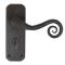 FROM THE ANVIL 33902 - BEESWAX UNSPRUNG MONKEYTAIL LEVER ON BATHROOM BACKPLATE