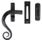 FROM THE ANVIL 33952 - BLACK LOCKING MONKEYTAIL CASEMENT FASTENER - LEFT HAND