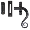 FROM THE ANVIL 33953 - BLACK LOCKING MONKEYTAIL CASEMENT FASTENER - RIGHT HAND