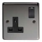 FROM THE ANVIL 34223 - BLACK NICKEL 13 AMP DP SINGLE SWITCHED SOCKET