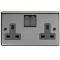 FROM THE ANVIL 34224 - BLACK NICKEL 13 AMP DP DOUBLE SWITCHED SOCKET