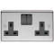 FROM THE ANVIL 34224/1 - SATIN STAINLESS 13 AMP DP DOUBLE SWITCHED SOCKET