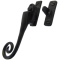 FROM THE ANVIL 51417L - BLACK MONKEYTAIL  LOCKING CASEMENT FASTENER WITH NIGHT VENT - LEFT HAND
