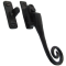 FROM THE ANVIL 51417R - BLACK MONKEYTAIL LOCKING CASEMENT FASTENER WITH NIGHT VENT - RIGHT HAND