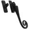 FROM THE ANVIL 51417R - BLACK MONKEYTAIL LOCKING CASEMENT FASTENER WITH NIGHT VENT - RIGHT HAND
