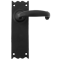 FROM THE ANVIL 73107 - BLACK COTTAGE SPRUNG DOOR LEVER ON LATCH BACKPLATE