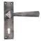 FROM THE ANVIL 73112 - ANTIQUE PEWTER STRAIGHT SPRUNG DOOR LEVER ON LOCK BACKPLATE