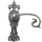 FROM THE ANVIL 83502 - CURLY TAIL DOOR LEVER ON BATHROOM BACKPLATE - NATURAL