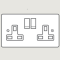 WANDSWORTH A354/D - 2-GANG 13 AMP SWITCHED SOCKET INTERIOR