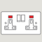 WANDSWORTH A356/D - 2-GANG 13 AMP SWITCHED SOCKET INTERIOR REAR ENTRY DOUBLE POLE DUAL EARTH WITH NEON INDICATOR