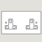 WANDSWORTH A350/D - 2-GANG 13 AMP UNSWITCHED SOCKET INTERIOR REAR ENTRY DUAL EARTH
