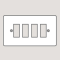 WANDSWORTH P204 - CLASSIC 4-GANG SWITCH/MODULAR PLATE
